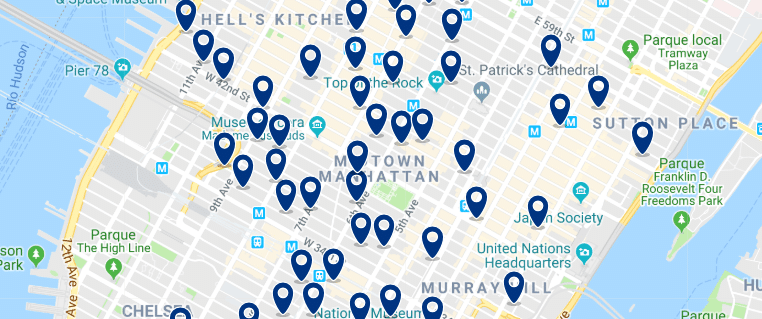 Nueva York – Midtown – Haz clic para ver todos los hoteles en un mapa