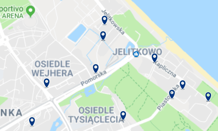 Gdansk – Jelitkowo – Haz clic para ver todos los hoteles en un mapa