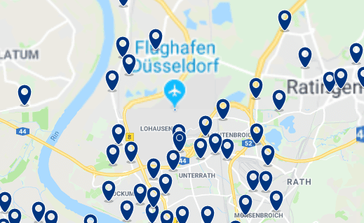 Düsseldorf – Flughafen – Haz clic para ver todos los hoteles en un mapa