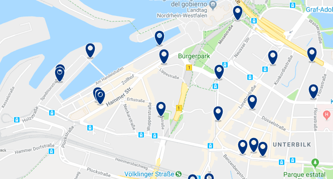 Düsseldorf – Hafen – Haz clic para ver todos los hoteles en un mapa
