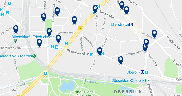 Düsseldorf – Oberbilk – Haz clic para ver todos los hoteles en un mapa