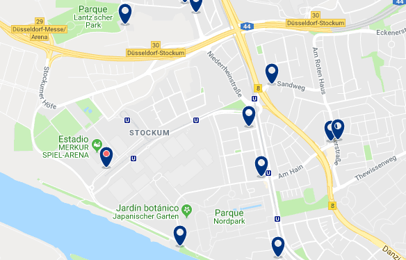 Düsseldorf – Stockum – Haz clic para ver todos los hoteles en un mapa