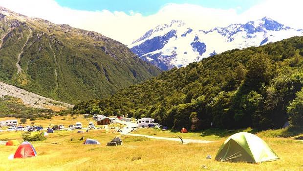 Acampar cerca del Parque Nacional Mount Cook – Aoraki, Nueva Zelanda