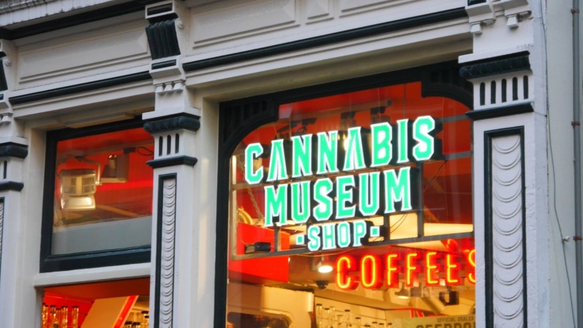 Coffeeshop in Amsterdam's Red Light District
