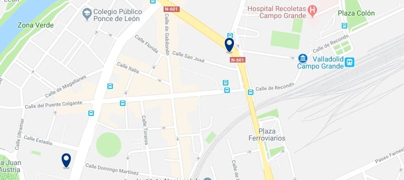 Valladolid - Cerca de la Estación de Renfe - Haz clic para ver todos los hoteles en un mapa
