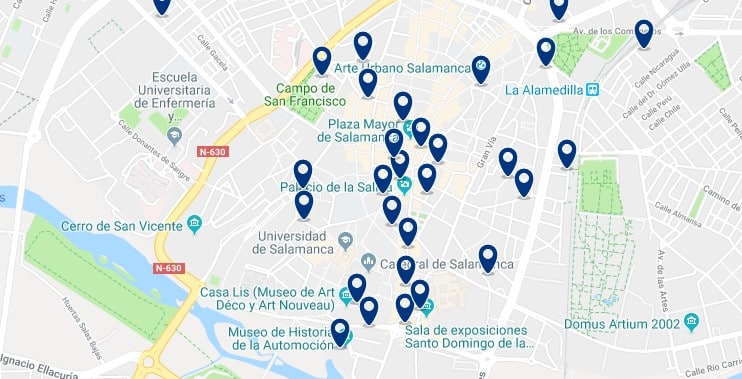 Salamanca - Historical Centre - Click to see all hotels on a map
