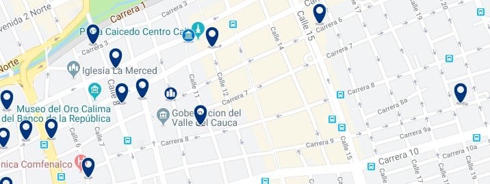 Cali - Centro - Clica aquí para ver todos los hoteles en un mapa