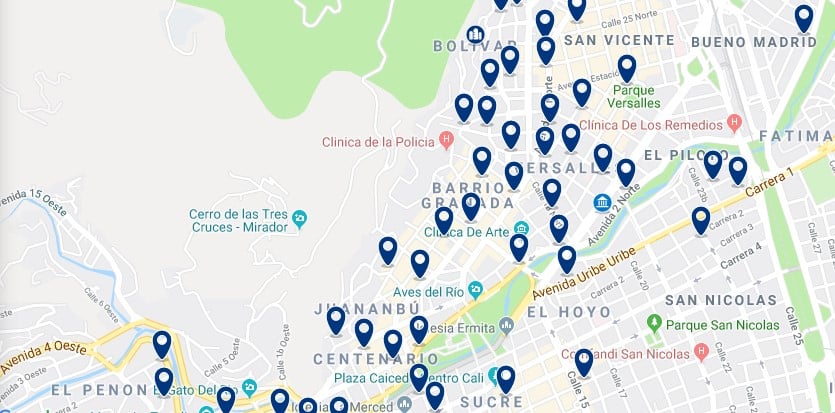 Cali - Norte - Clica aquí para ver todos los hoteles en un mapa