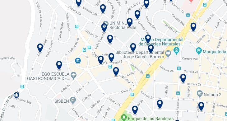 Cali - San Fernando - Clica aquí para ver todos los hoteles en un mapa