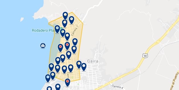 Santa Marta - El Rodadero - Click to see all hotels on a map