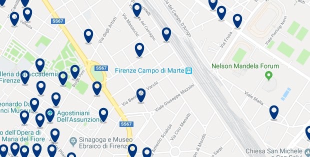 Florencia - Campo di Marte - Haz clic para ver todos los hoteles en un mapa