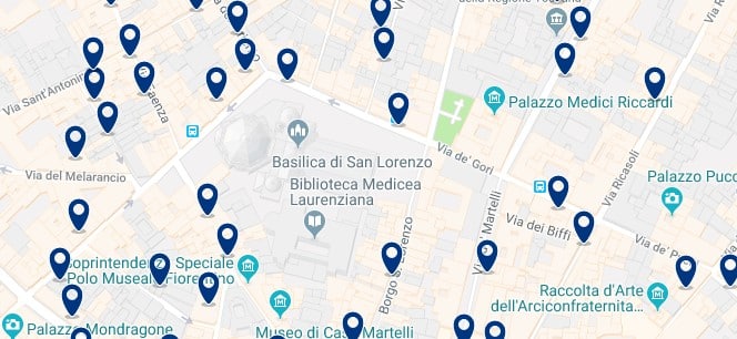 Florence - San Lorenzo - Click to see all hotels on a map