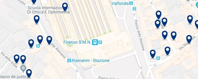 Florence - Santa María Novella - Click to see all hotels on a map