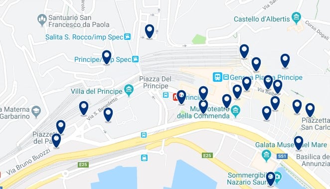 Génova - Piazza Principe - Clica sobre el mapa para ver todo el alojamiento en esta zona