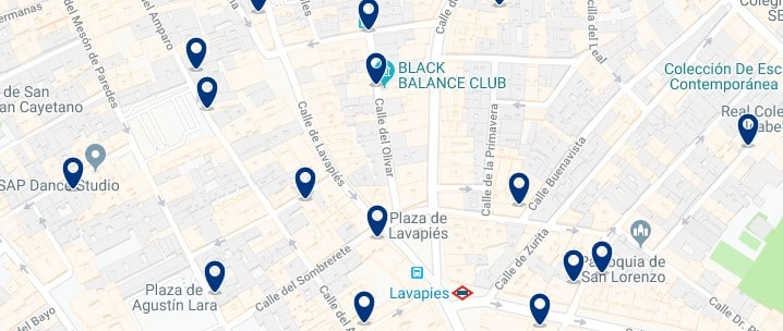 Madrid - Lavapiés - Haz clic para ver todos los hoteles en un mapa