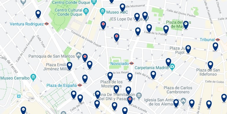 Madrid - Malasaña - Haz clic para ver todos los hoteles en un mapa