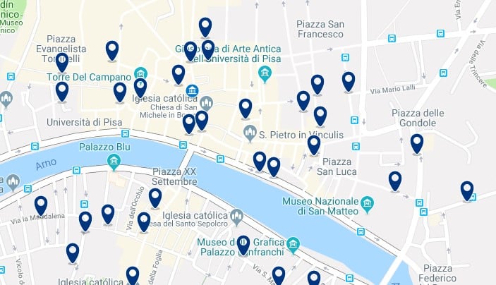 Pisa - Centro Storico - Click to see all hotels on a map