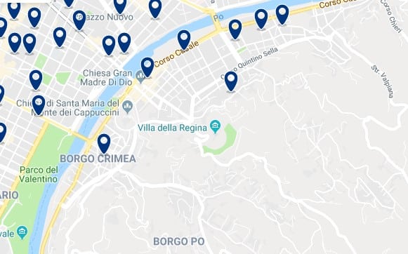 Torino - Borgo Po - Clica sobre el mapa para ver todo el alojamiento en esta zona