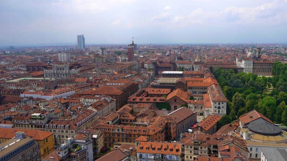 Vistas de Turín desde la Mole Antonelliana