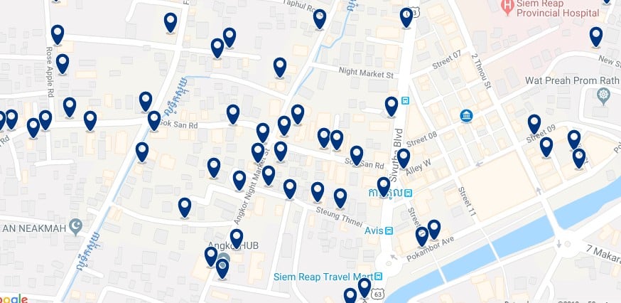 Siem Reap - Pub Street - Click to see all hotels on a map