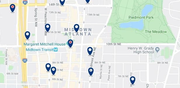 Atlanta - Midtown - Haz clic para ver todos los hoteles en un mapa