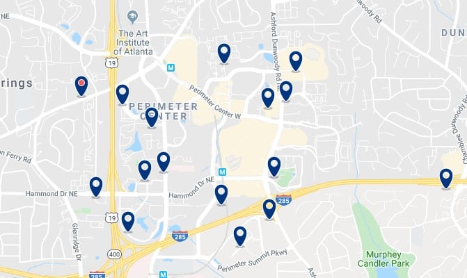 Atlanta - Perimeter Center - Click to see all hotels on a map