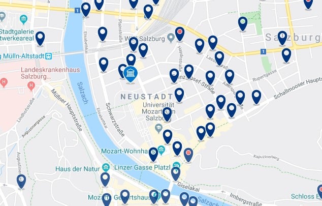 Salzburg - Neustadt - Click to see all hotels on a map