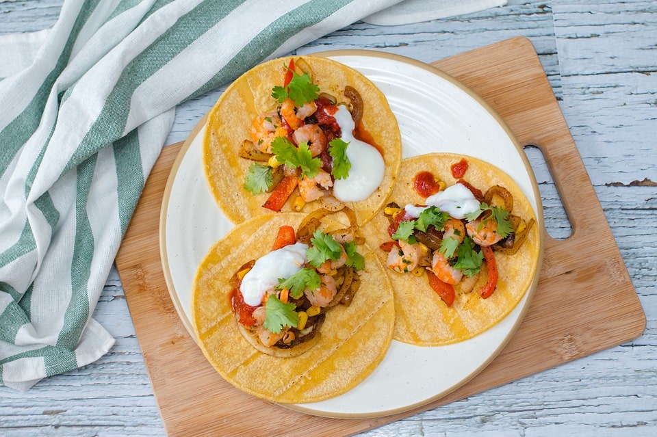 Comida mexicana - Tacos de camarón