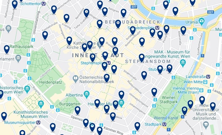 Viena - Innere Stadt - Clica sobre el mapa para ver todo el alojamiento en esta zona