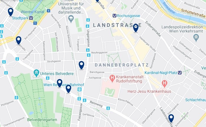 Viena - Landstraße - Clica sobre el mapa para ver todo el alojamiento en esta zona
