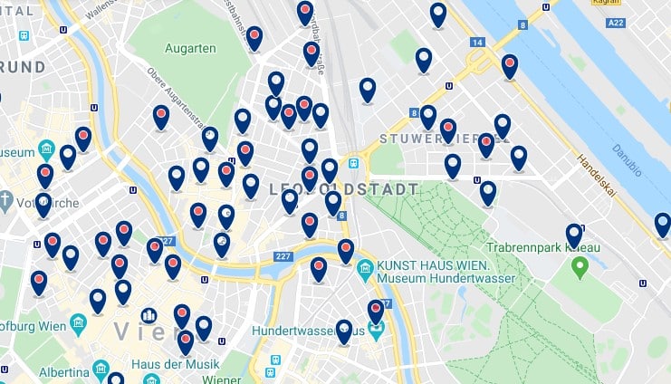 Viena - Leopoldstadt - Clica sobre el mapa para ver todo el alojamiento en esta zona