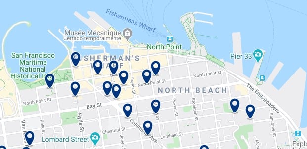 San Francisco - North Beach - Haz clic para ver todos los hoteles en un mapa