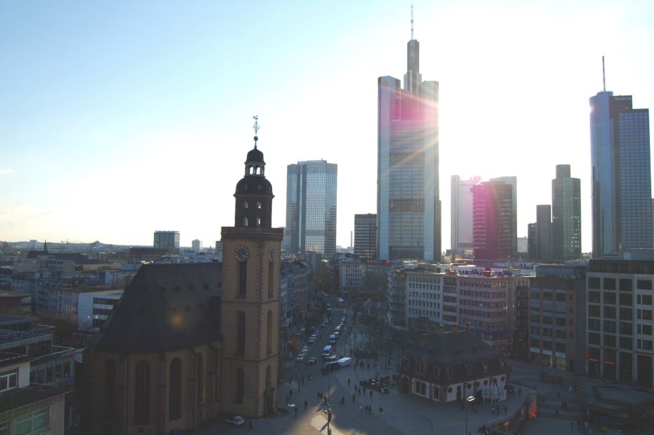 Vistas del centro de Frankfurt desde las tiendas Kaufhof