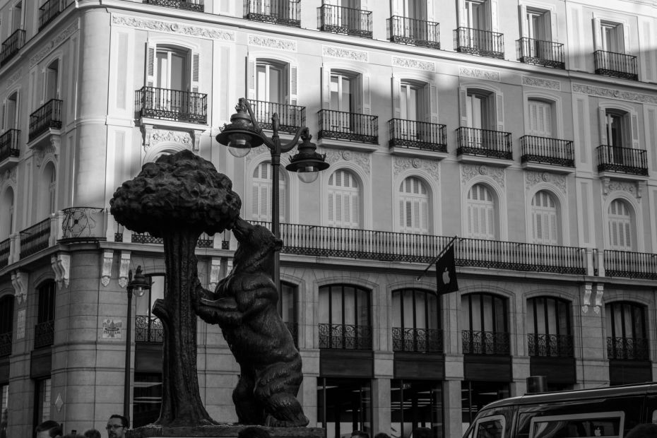 The sculpture "El Oso y el Madroño," located in Puerta del Sol, is one of the icons of Madrid