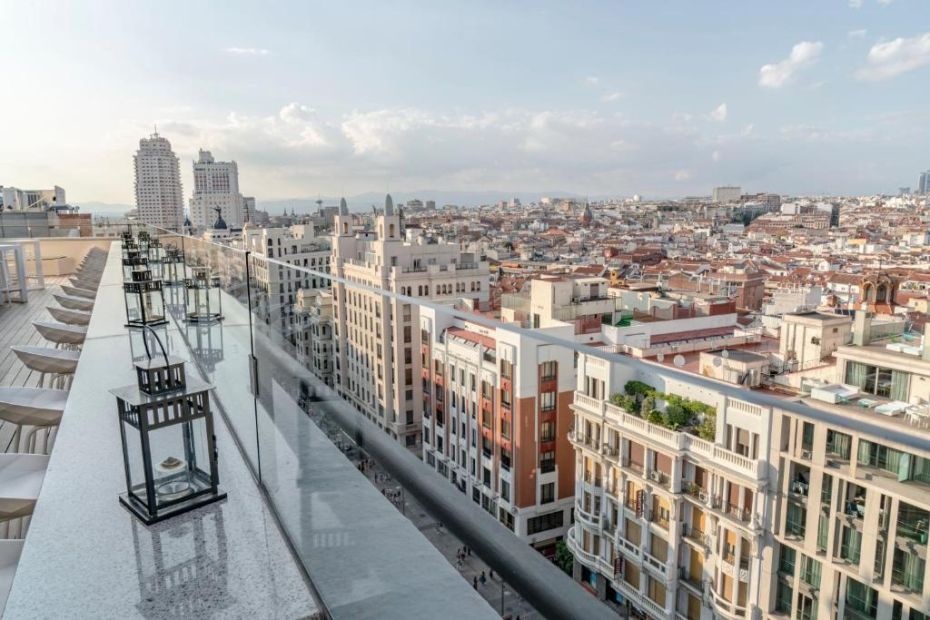 Vistas de Madrid desde la terraza del hotel Vincci Capitol