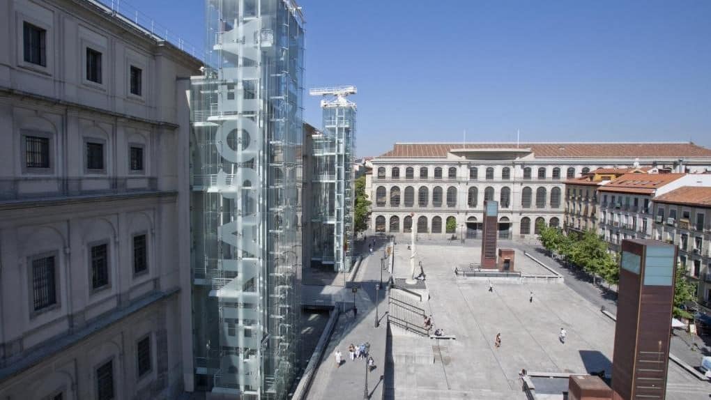 Views of the Reina Sofía Museum from the Hotel Mediodía in Madrid