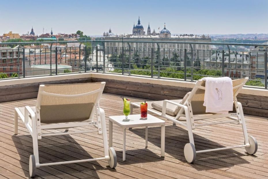 Views of the Royal Palace from the terrace of the Barceló Torre de Madrid