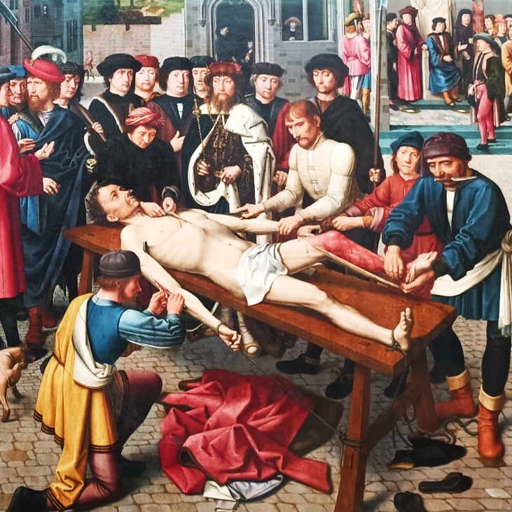 Detalle del tríptico del martirio de San Hipólito de Dirk Bouts