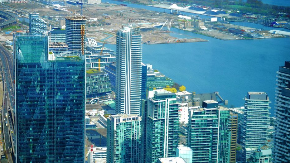 Harbourfront de Toronto visto desde la torre CN