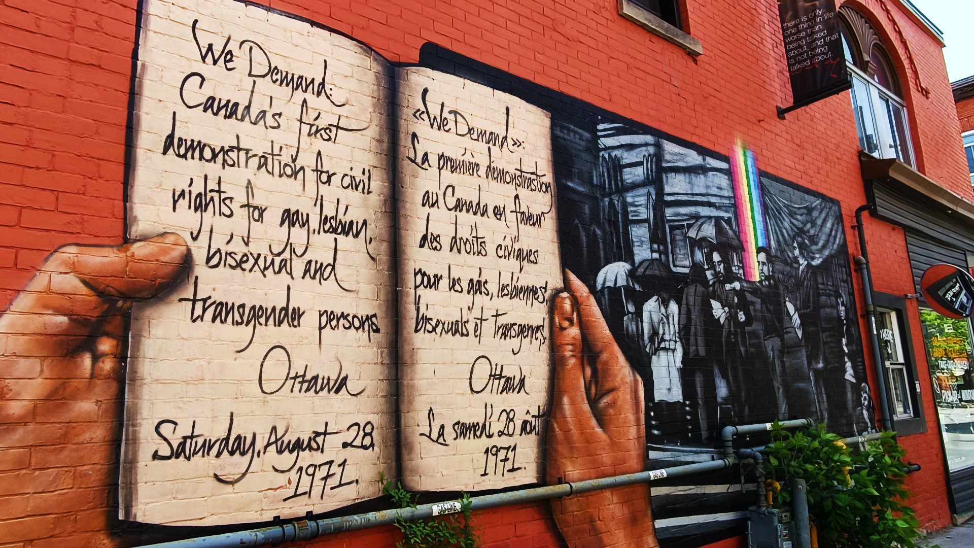 Mural sobre la lucha LGBTQ+ en Canadá - Ottawa Village