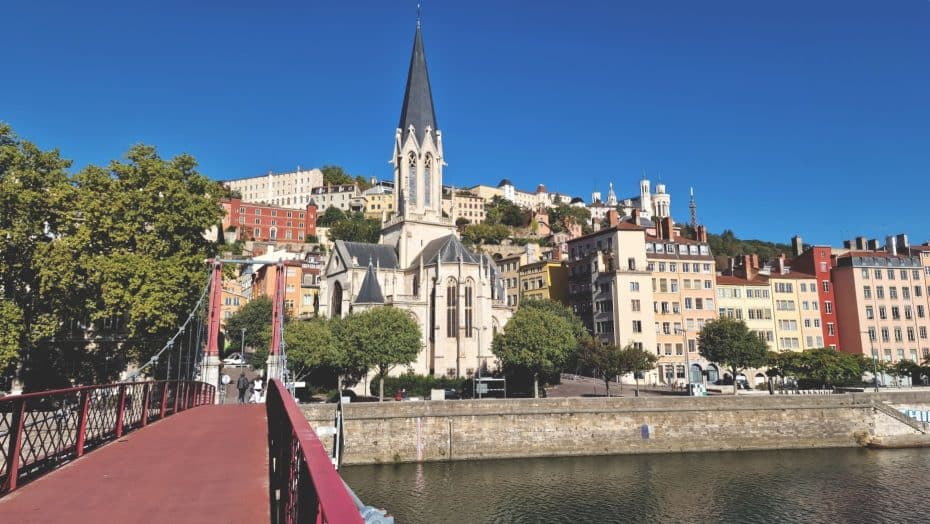 The river promenade of the Saône river is one of the main attractions of Lyon, France
