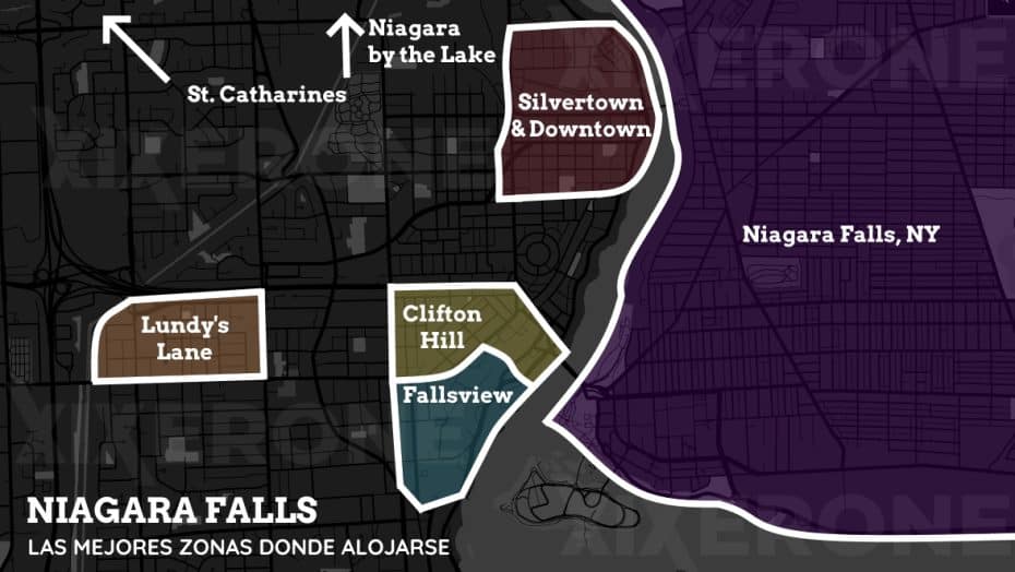 Mapa de alojamiento de Niagara Falls, Canadá