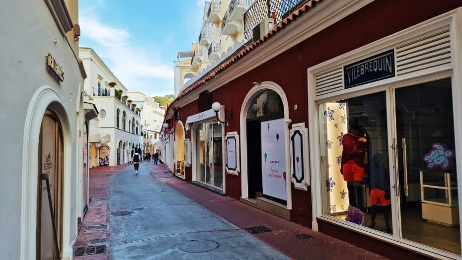 Shopping street in Capri, the luxury capital of southern Italy
