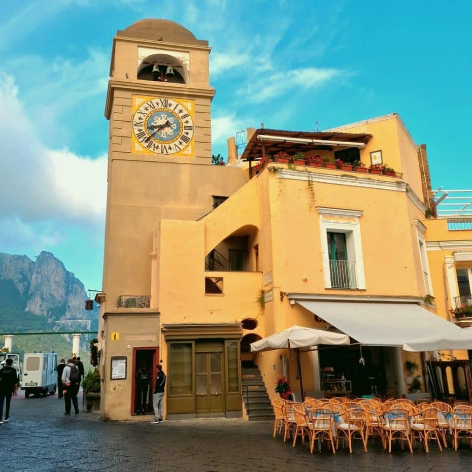 Capri's Bell Tower, located on the Piazzetta, is one of the island's symbols