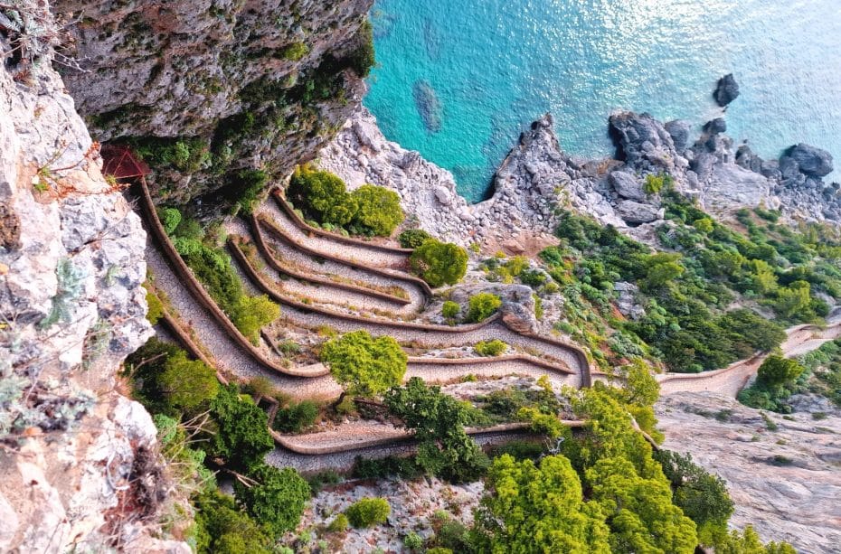 Via Krupp from the Giardini di Augusto - What to see in Capri