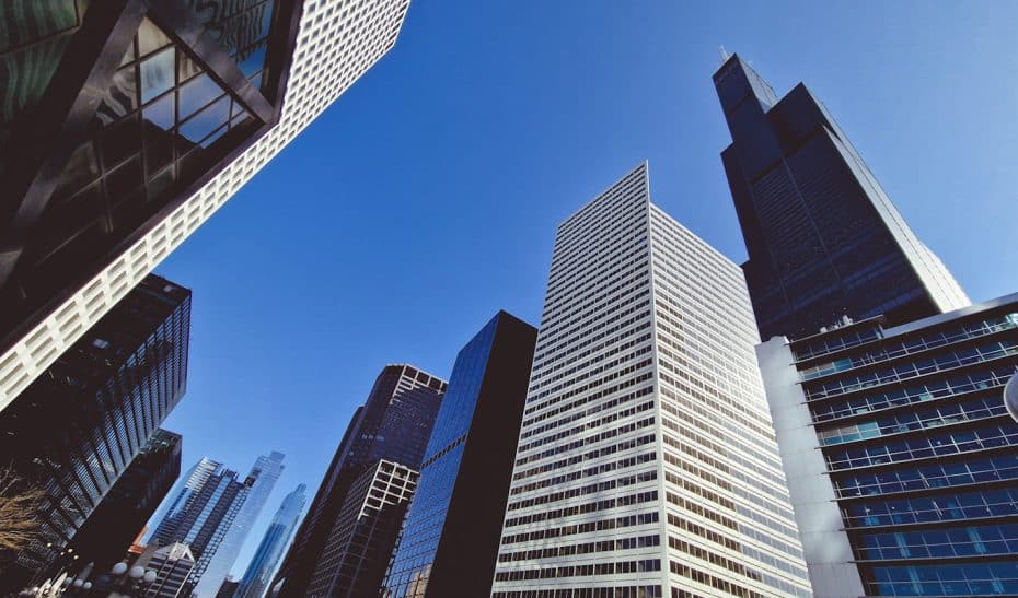 La Torre Willis (derecha) y el centro financiero de Chicago, Illinois